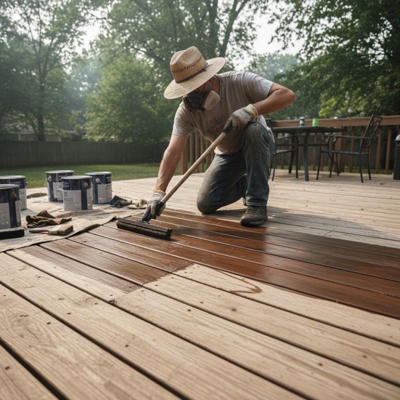 Deck Rail Staining